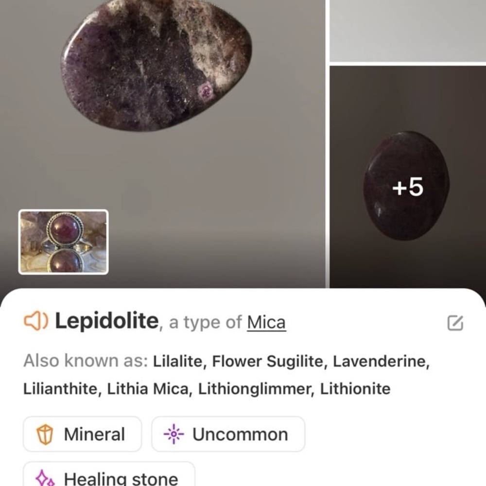 Lepidolite Purple Stone Women's sterling silver Ring - Picture 6 of 7